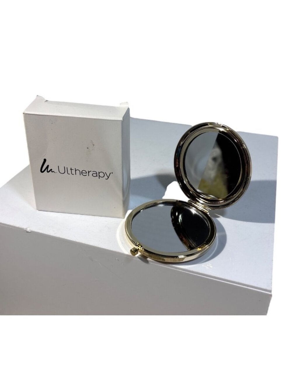Ultherapy Silver Compact Mirror With Box Dual Sided Magnification